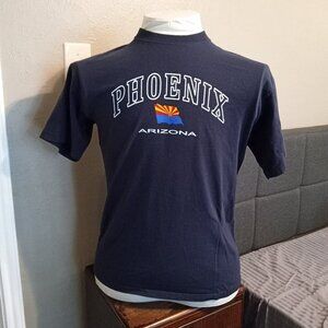 Men's Souvenir T-shirt - Phoenix AZ with State Flag (Black, Size L)